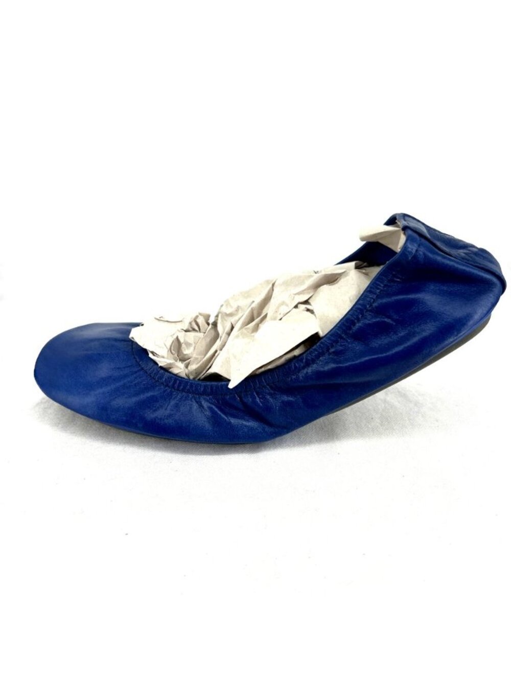 The Storehouse Flats Shoes Sz 8 Blue Soft Leather Slip On Foldable Packable - Picture 4 of 11
